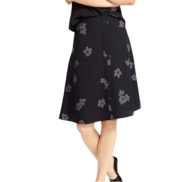 EVERLANE The Japanese GoWeave Floral Button Swing Skirt Size 10 - Picture 12 of 12